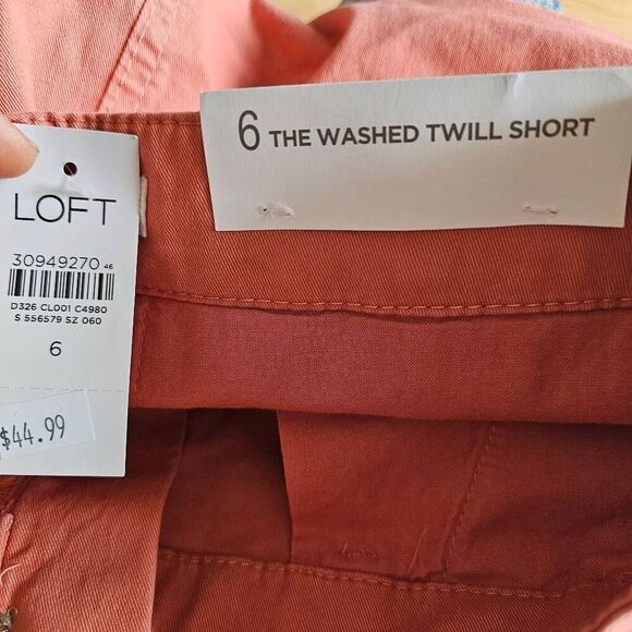 Loft womens Sz 6 coral the washed twill shorts - Picture 7 of 8